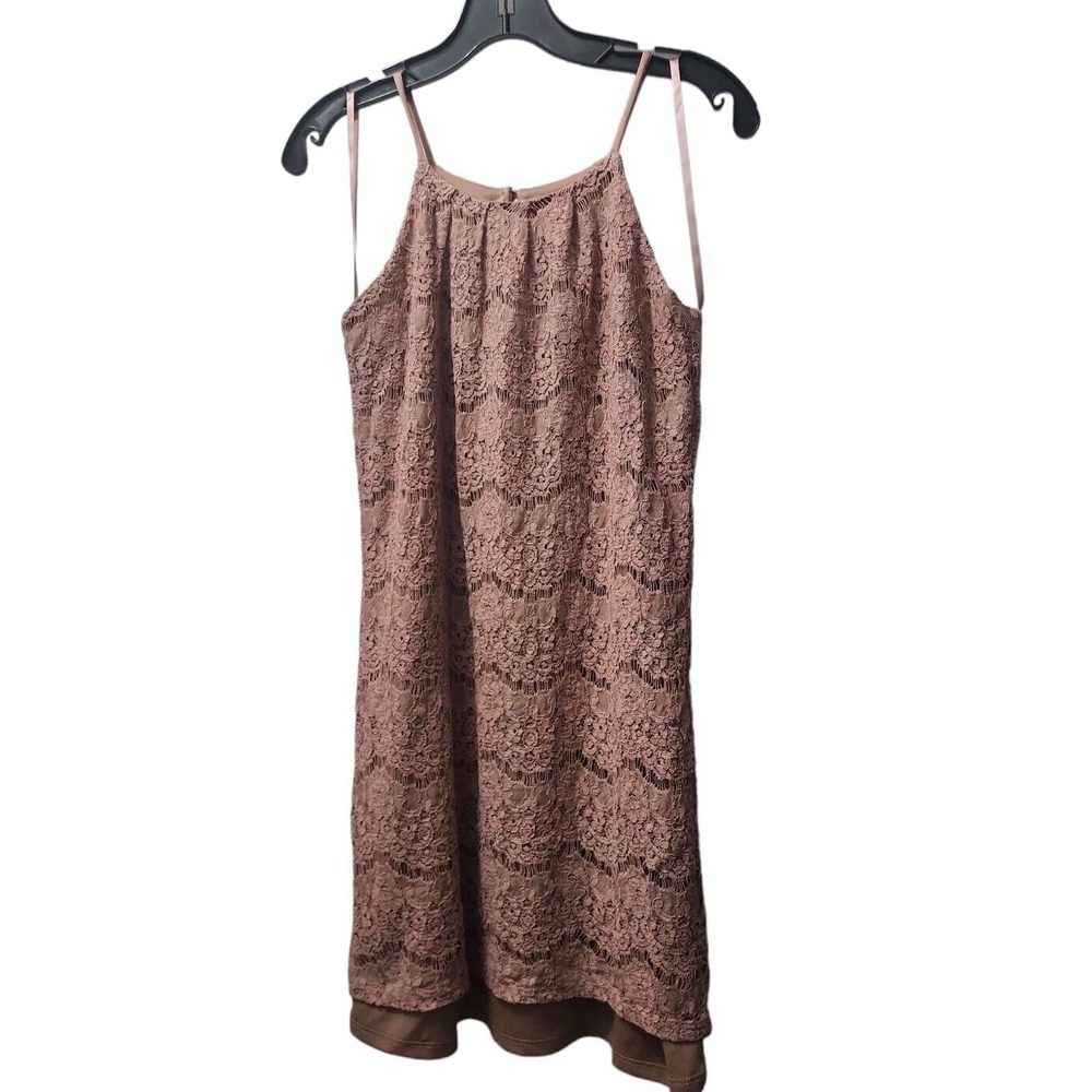 Monteau Lace Dress Sleeveless Party Cocktail Dress Lined Mauve Pink Size Unknown